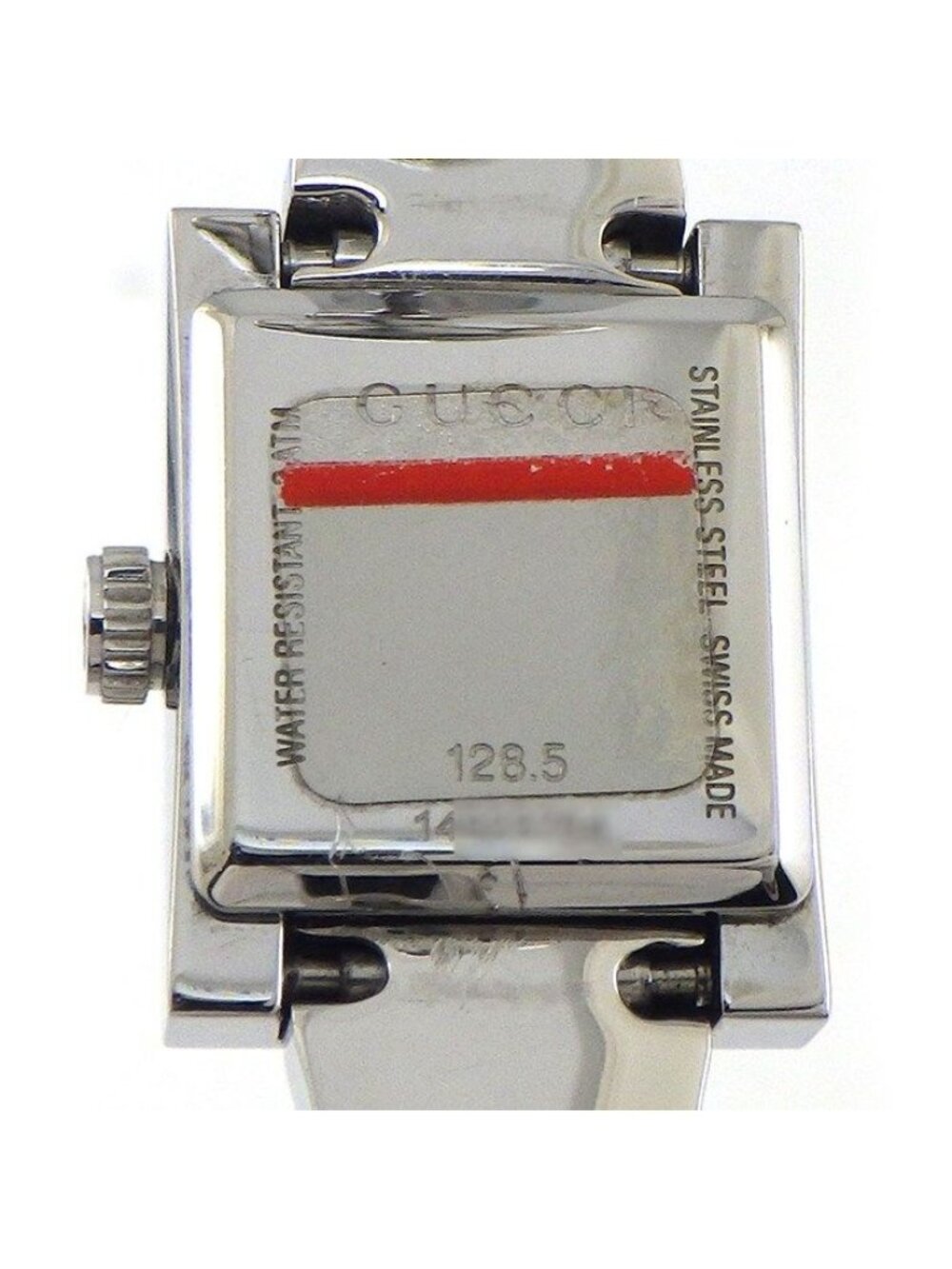 Gucci Watch Frame 128.5 Square GG Pattern Pink Shell Dial SS Quartz Movement - Picture 4 of 10